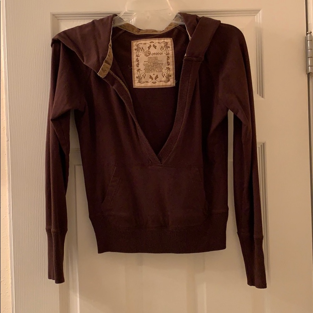 Brown Forever 21 Jacket with Hoodie